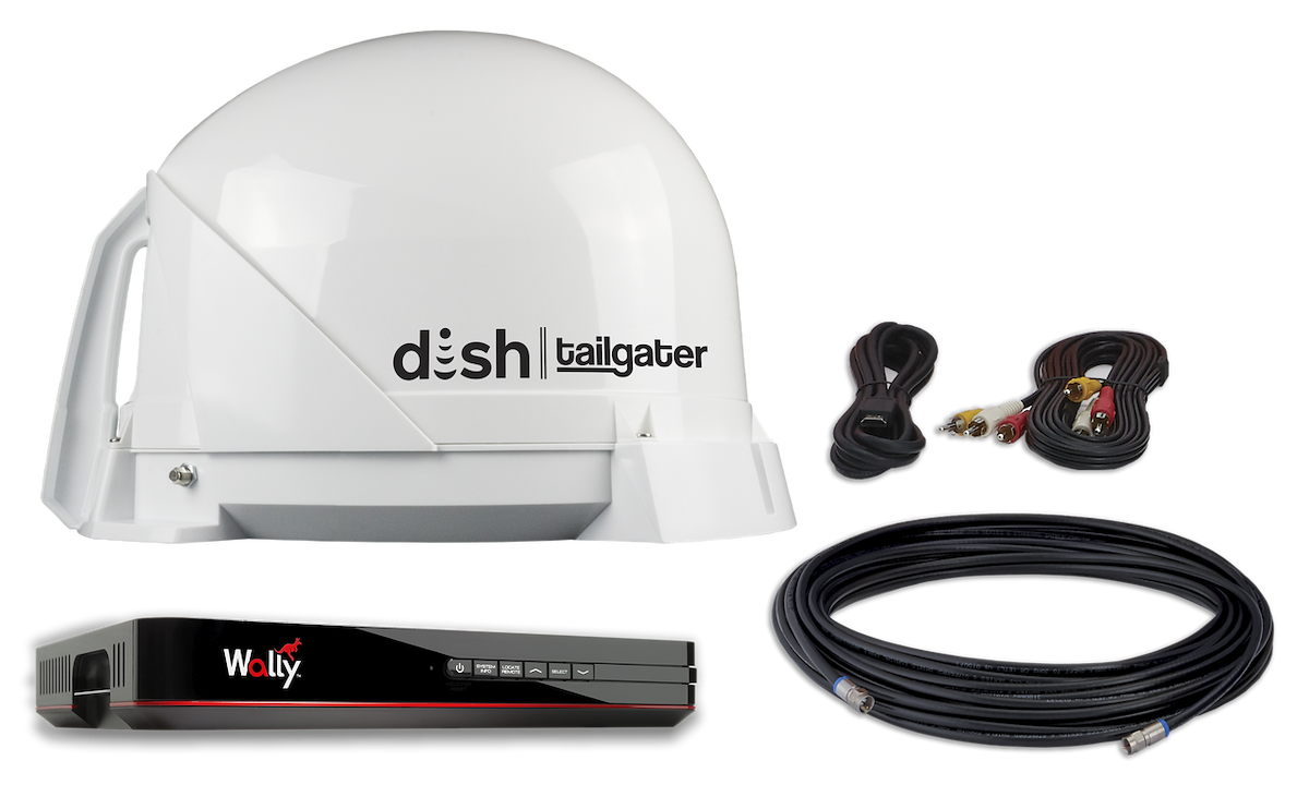 King Satellite TV Antenna, White, Powered Over Coax Cable, With 1 Coax Port - DT4450