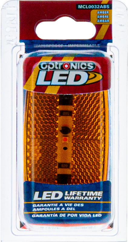 Optronics Clearance Light, LED, 4 in Length x 2 in Width x 1 in Depth, Black ABS Housing - MCL0032ABS