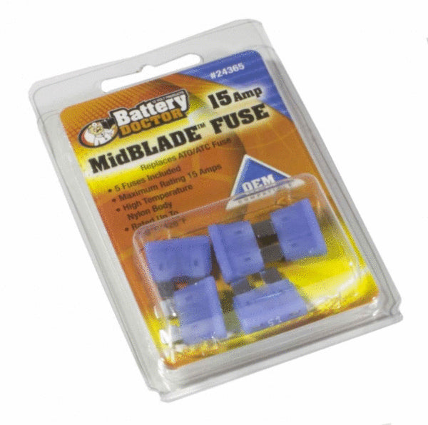 WirthCo Fuse, Standard Blue Blade Fuse, 15 Ampere, Case Of 5 - 24365