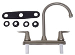 Phoenix Products Faucet, 9 in Hi-Arc Spout, 2 Brushed Nickel Plated Lever Handles, 2 Hole Application - PF221403