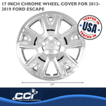Coast2Coast Wheel Cover, 17 in, 5 Split Spoke, Chrome Plated, Set Of 4 - IWC47117C