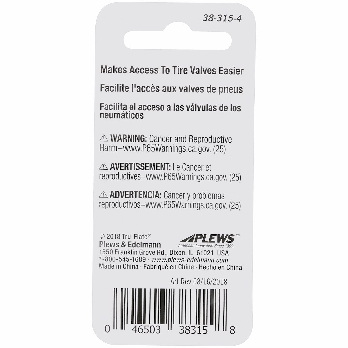 Tru Flate Valve Stem Extension, 1-1/4 in Length, Chrome Plated, Brass, Pack Of 4 - 38-315-4
