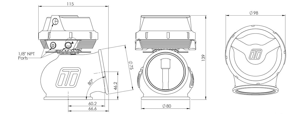 Turbosmart Turbocharger Wastegate TS-0555-1012 product image 6