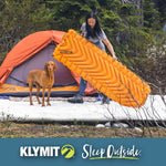 Klymit Sleeping Pad, 72 in Length x 23 in Width x 2-1/2 in Height Inflated Regular, 30D Polyester Fabric, 20 oz Weight - 06I2OR03C