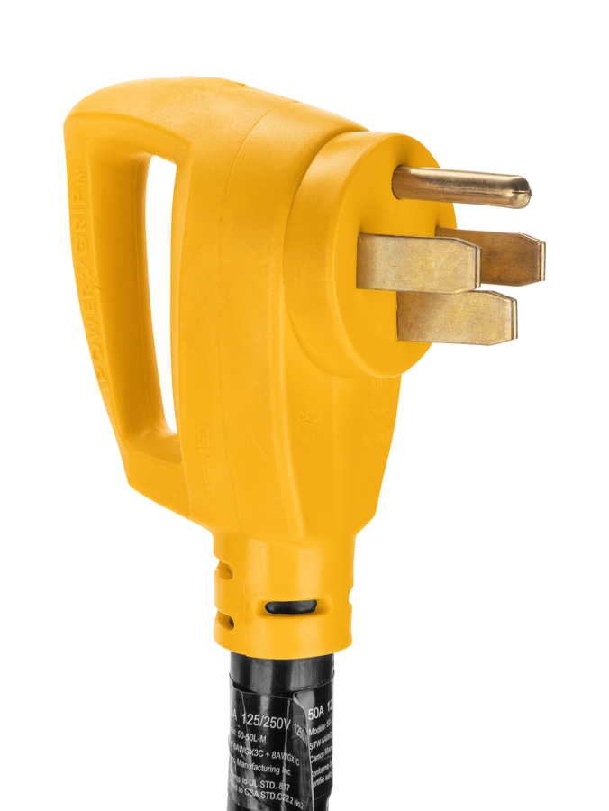 Camco Power Cord Adapter, 50 amp Male To 50 amp Female, 50 amp, 18 in Length - 55552