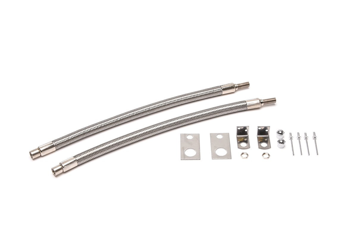 Wheel Master Valve Stem Extension, Used With 16 in To 19-1/2 in Inner Dual Wheels, Two 13 in Straight, Stainless Steel, Set Of 2 - 8002