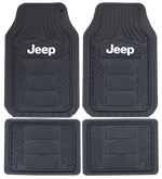 Plasticolor Floor Mat, Black, White Jeep Logo With Sculpted Channels, 4 Piece - 001668R01