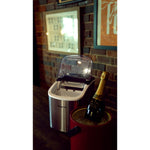 Magic Chef Ice Machine, 8.7 in Width x 11.4 in Height x 11.6 in Depth Overall Dimension, Produces Up To 27 lb Ice Per Day, Stainless Steel - MCIM27ST