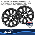 Coast2Coast Wheel Skin, 17 in, 5 Double Spokes, Gloss Black, Set Of 4 - IMP457BLK