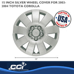 Coast2Coast Wheel Cover, 15 in, 9 Spoke, Spring Steel Clip, Set Of 4 - IWC41015S