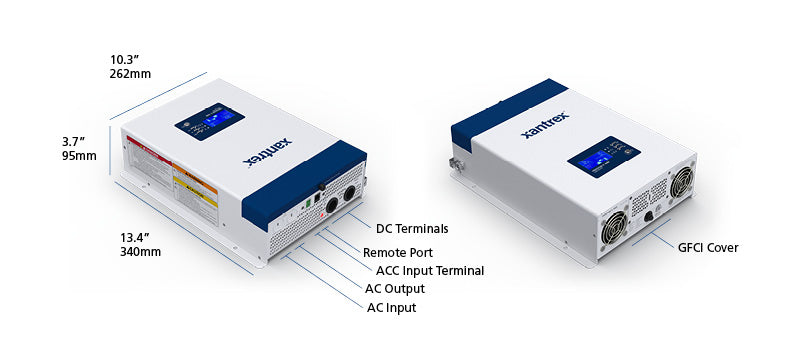 Xantrex Power Inverter, Inverts 12 V DC To 120 V AC, 1000 Watts Continuous/2000 Watts Surge, 8.4 Ampere Continuous - 817-1000