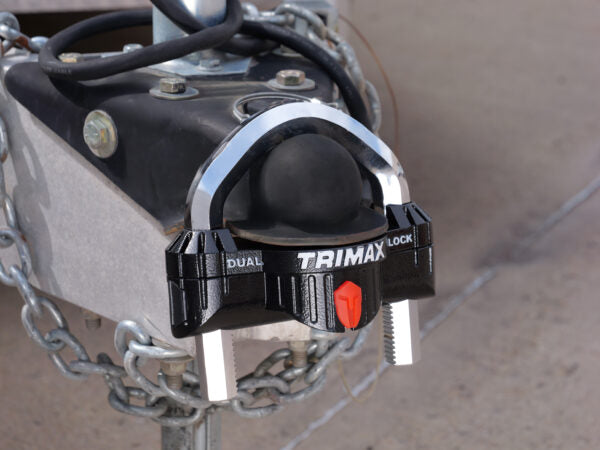 Trimax Locks Trailer Hitch Lock, Fits 1-7/8 in To 2-5/16 in Couplers, Black, Solid Die Cast Body/Stainless Steel Shackle - UMAX300
