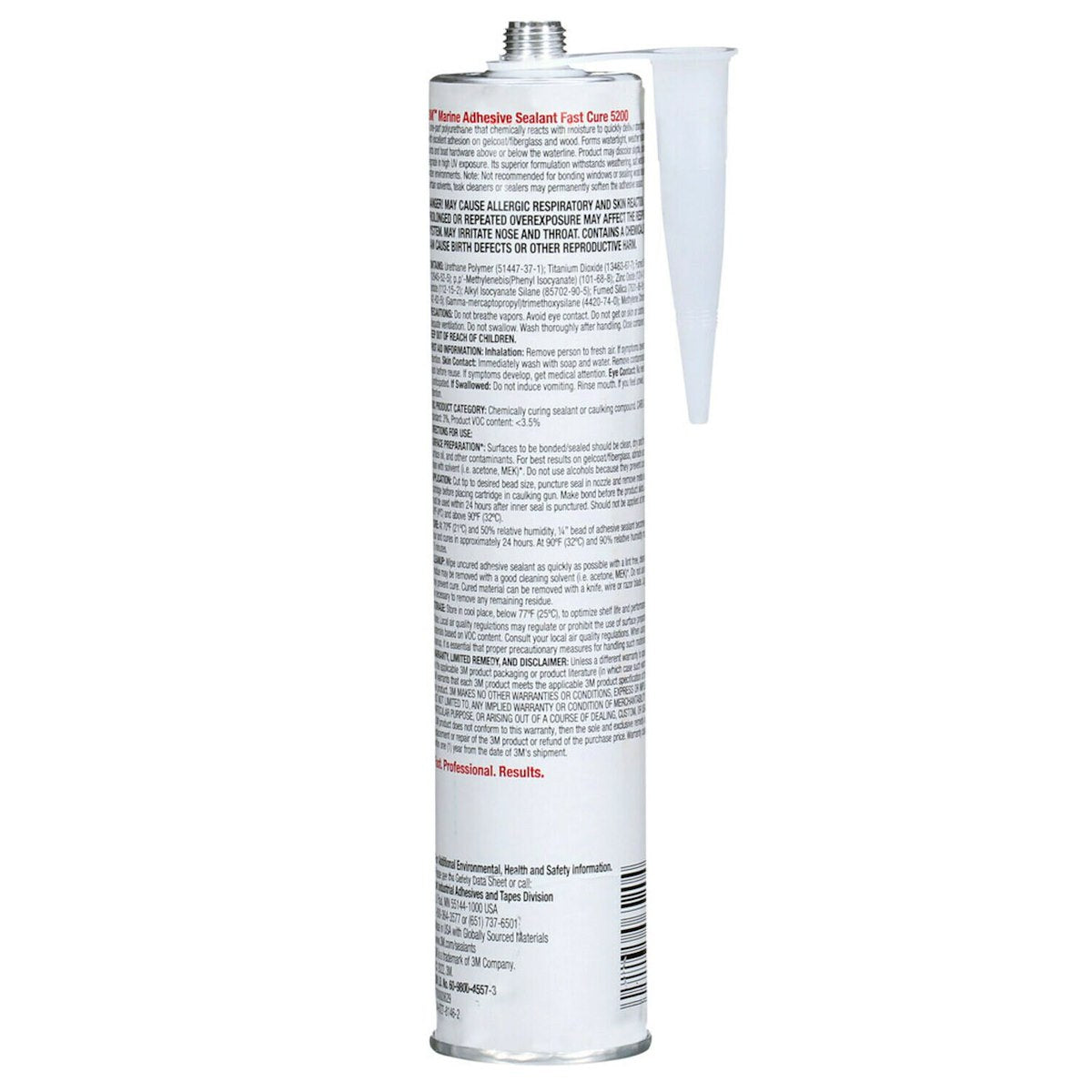 3M Adhesive Sealant, 3M 5200 Fast Cure, 10 oz Cartridge, White - 06520