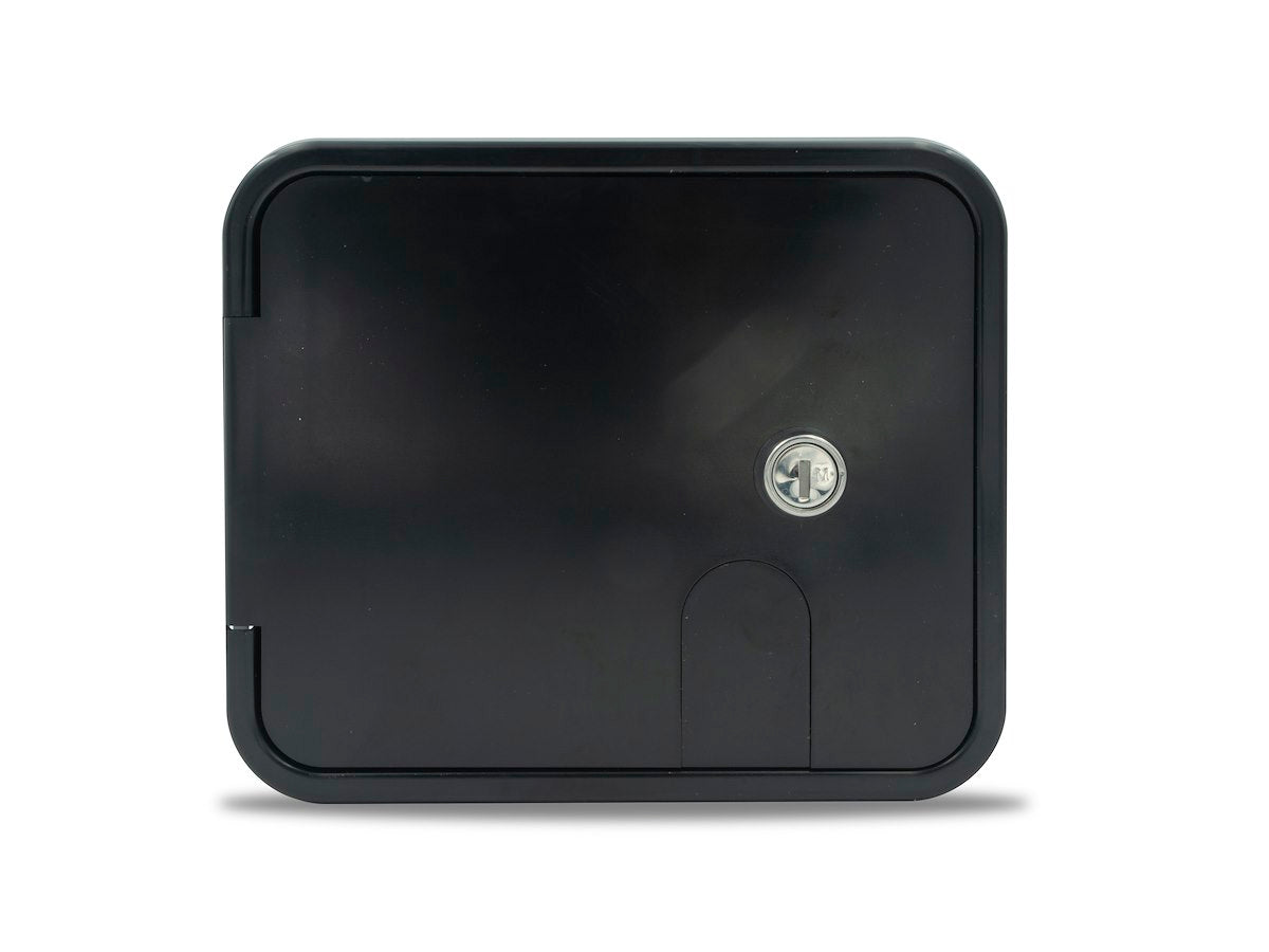 B&B Molders Electrical Cord Hatch, 4-3/4 in Height x 5-7/8 in Width Cutout Dimension, Accepts Up To 30 amp/50 amp Cords, Black - 94336