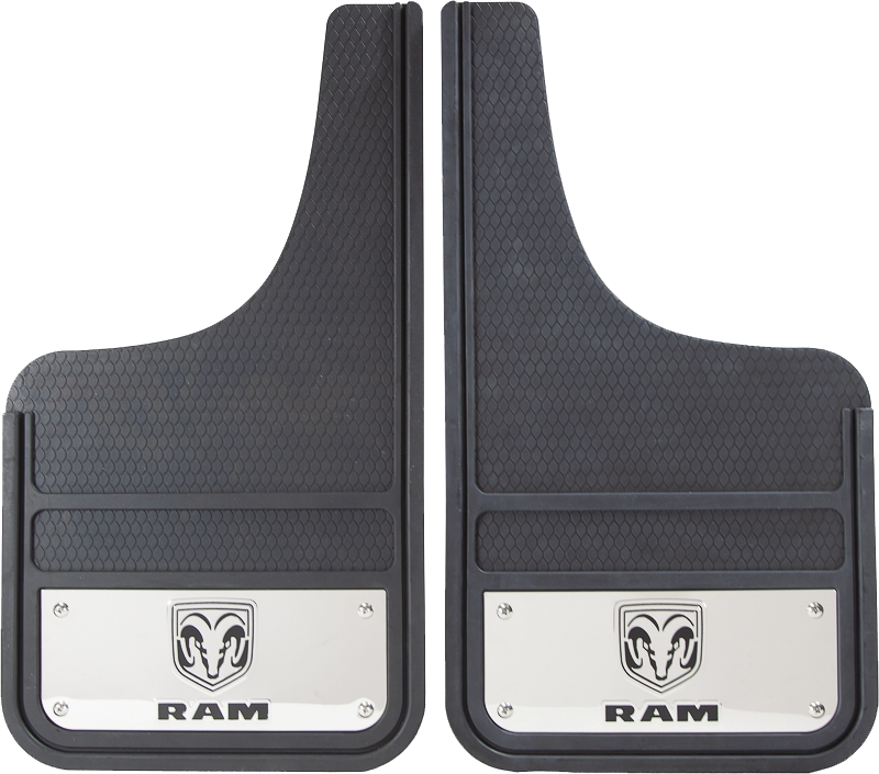 Plasticolor Mud Flap, Ram Logo With Stainless Steel Insert, Black, Set Of 2 - 001835R01