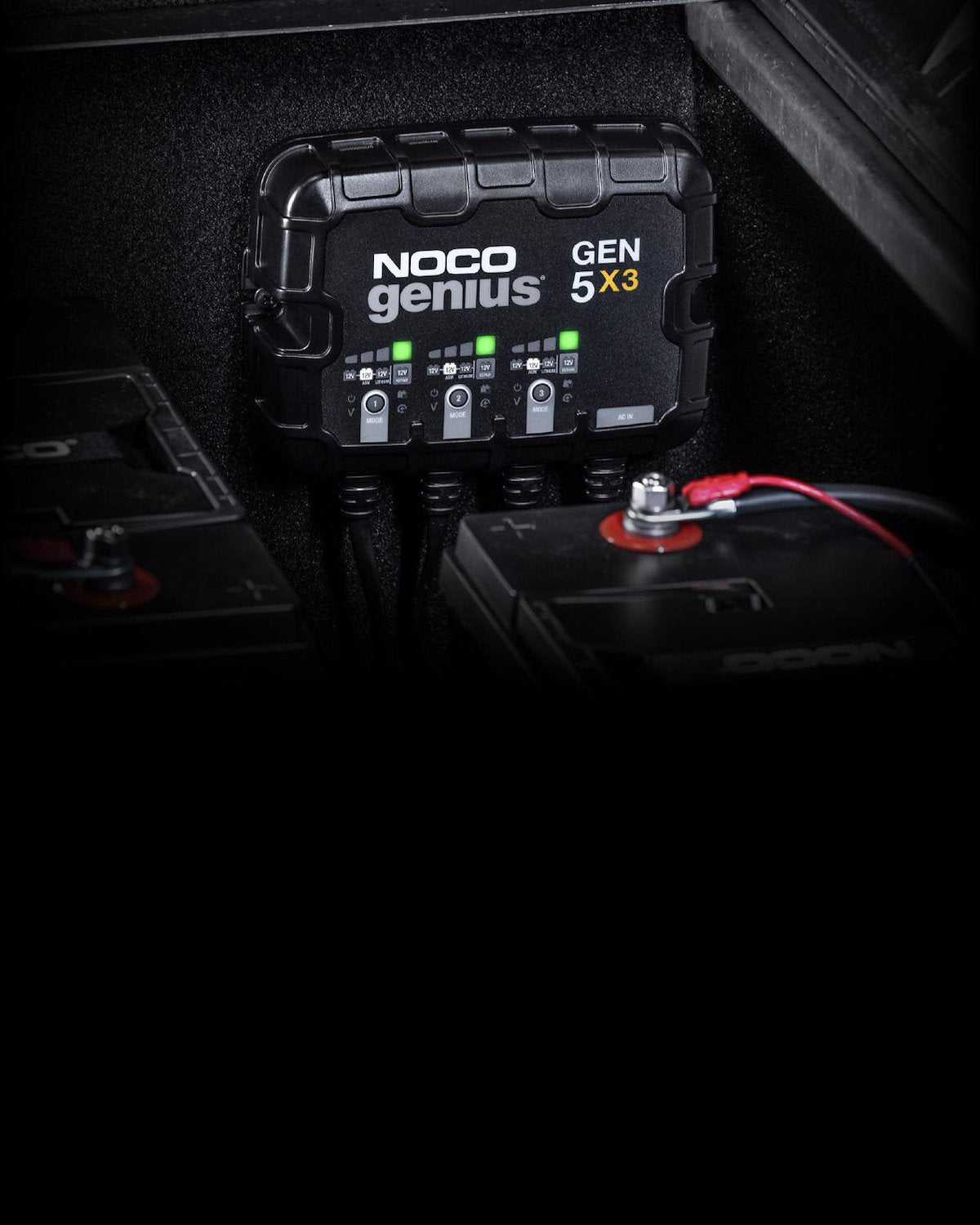 NOCO Battery Charger, For 12 V Batteries, 3 Bank Onboard Charger/5 amp Per Bank, 120 To 240 V AC/50 To 60 Hz - GEN5X3