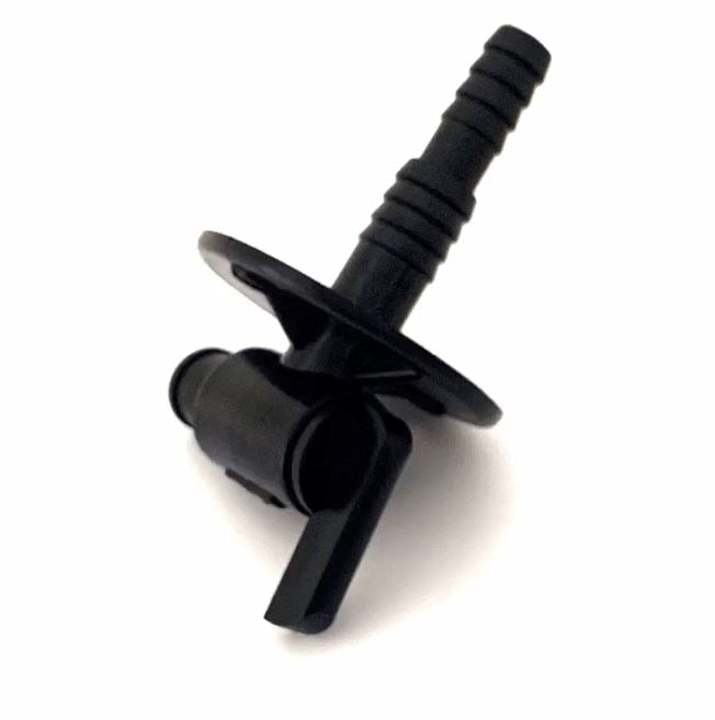 JR Products Drain Petcock, Fits 3/8 in To- 1/2 in Barbs, Black - 04-62415