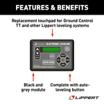 Lippert Leveling System Touchpad, Black And Gray, 3.6 in Length x 5 in Width - 421484