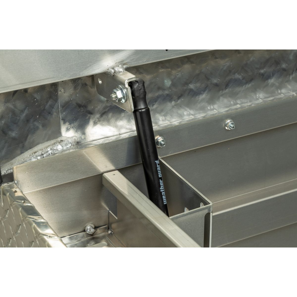 Weather Guard Tool Box, Aluminum, 27-1/2 in Length x 72 in Width x 18-1/2 in Height, 15.5 Cubic ft Capacity - 117-0-04