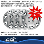 Coast2Coast Wheel Cover, 15 in, 8 Spoke, Spring Steel Clip, Set Of 4 - IWC12415S