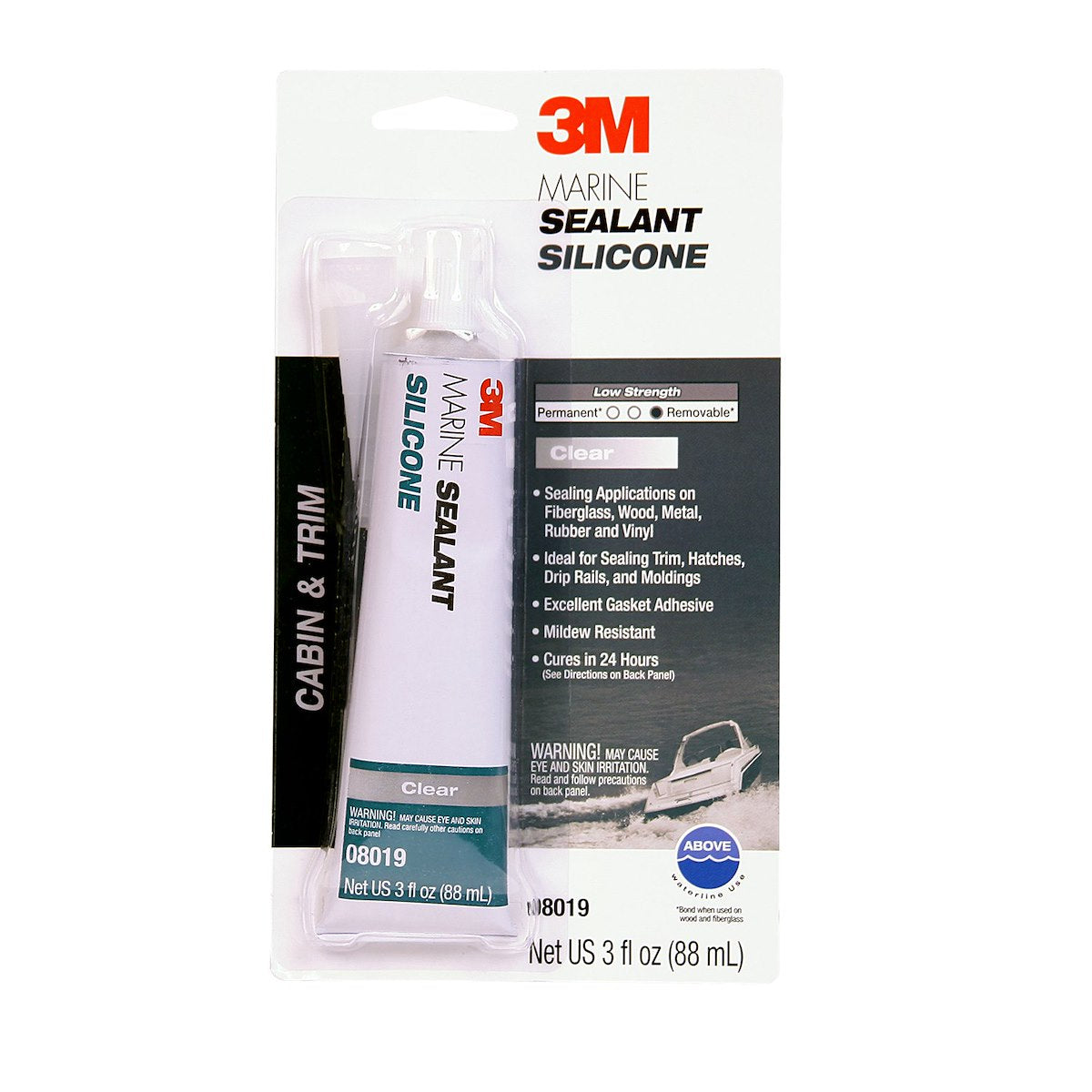 3M Adhesive Sealant, 3 oz Tube, 5 To 10 Minutes Tack Free Time, 220 PSI Tensile Strength - 08019