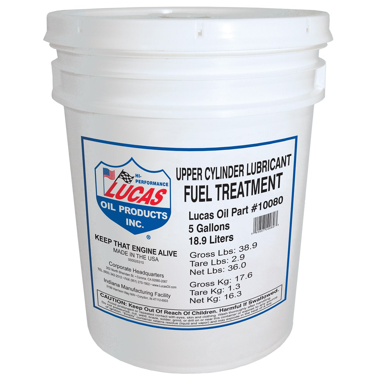 Lucas Oil Fuel Additive, Treats Up To 2000 gal, 5 gal Bucket - 10080