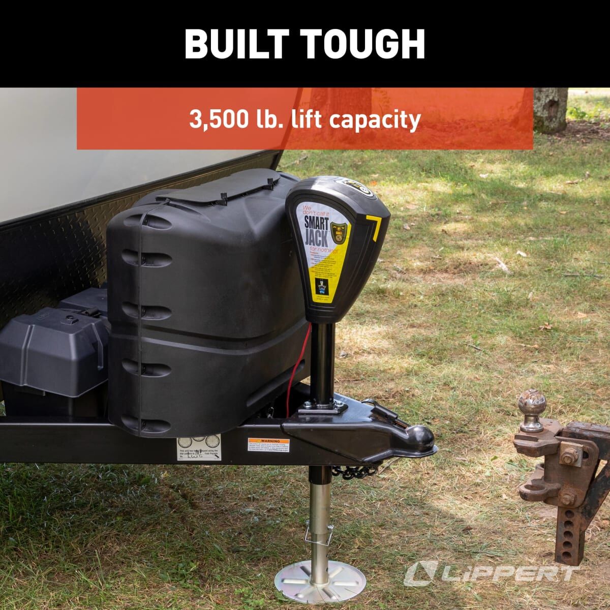 Lippert Trailer Tongue Jack, 3500 lb Capacity, 18 in Stroke, Black - 643589