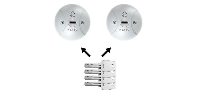 Holman Puck Lock Kit, Stainless Steel, 4 Keys, Set Of 2 - 84001