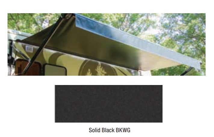 Lippert Awning Fabric, For 14 ft Length Awnings, 13 ft 1 in Length x 8 ft Extension, Solid Black - V000524712