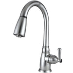 Dura Faucet Faucet, 15 in Pull Down Spout, 1 Hole/3 Hole Application, 1/2 in NPS Riser Connection - DF-PK160-SN