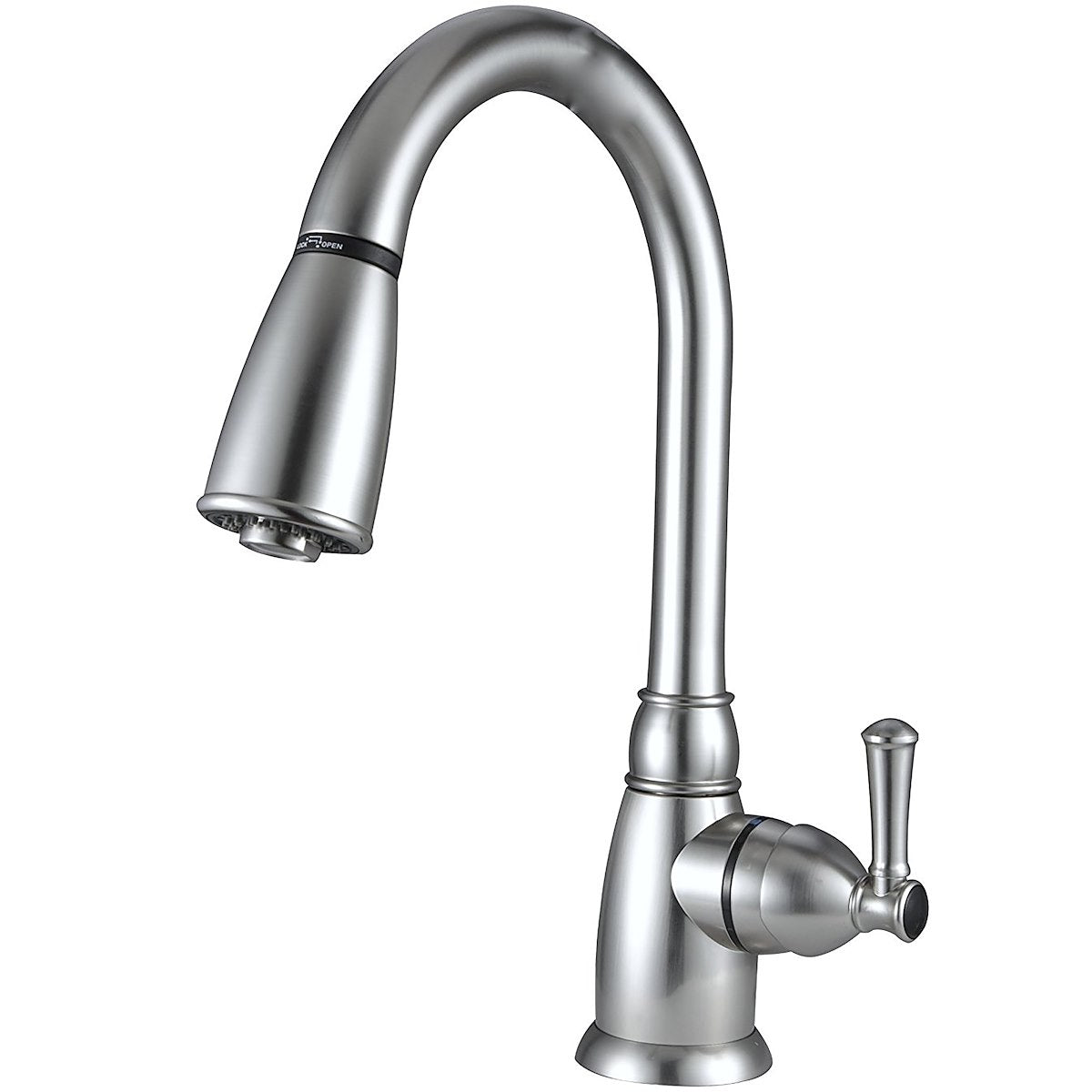 Dura Faucet Faucet, 15 in Pull Down Spout, 1 Hole/3 Hole Application, 1/2 in NPS Riser Connection - DF-PK160-SN
