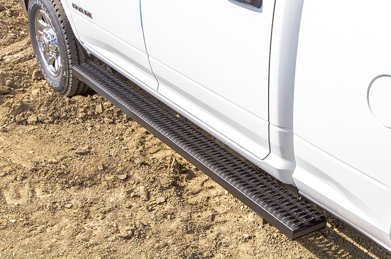 Dee Zee Running Board, Black, Steel, 7 in Width x 90 in Length - DZ15321S