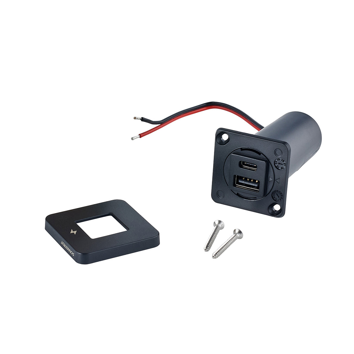 Scanstrut USB Outlet, TILE Series, 1 USB-A/1 USB-C Fast Charge Socket, 10 To 32 V DC Input Voltage(12/24 V System) - SC-TILE-10