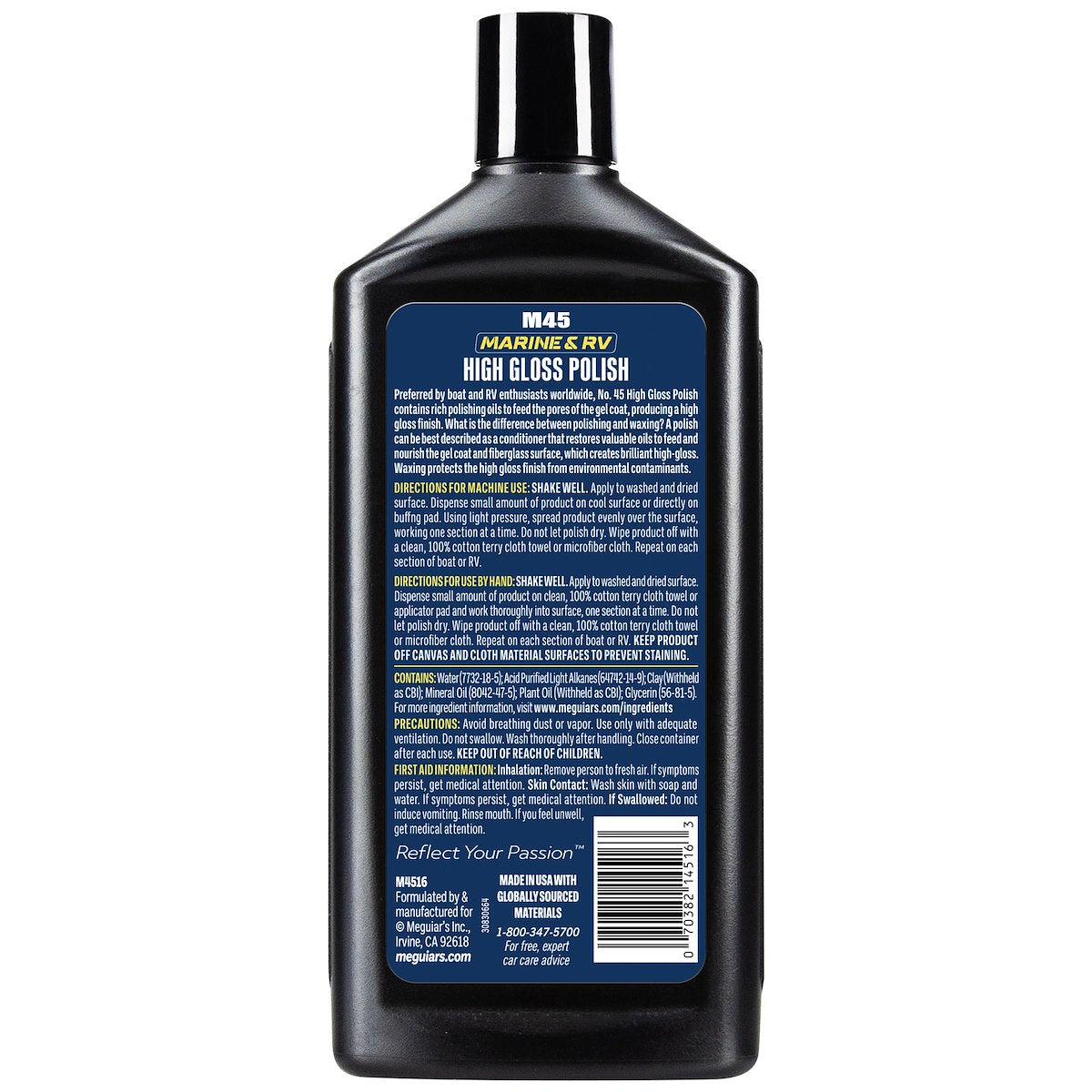 Meguiars Polishing Compound, White, 16 oz Bottle - M4516