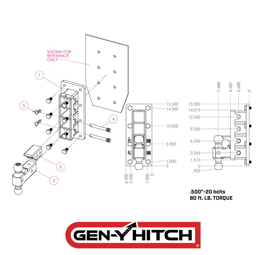 GEN-Y Hitch Adjustable Ball Mounts GH-3024 product image 3