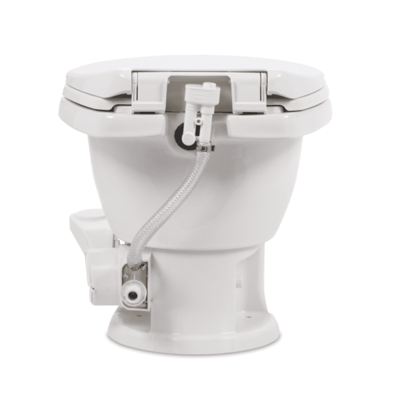 Dometic Toilet, 411 Series, Round Seat With 13-1/2 in Seat Height, White Ceramic - 9610008263