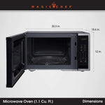 Magic Chef Microwave Oven, 1.1 Cubic ft Capacity, 20.3 in Width x 12 in Height x 15.6 in Depth Overall Dimension, Stainless Steel - MC110MST
