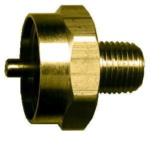 JR Products Propane Adapter Fitting, 1 in - 20 Female Cylinder Thread x 1/4 in MPT - 07-30185