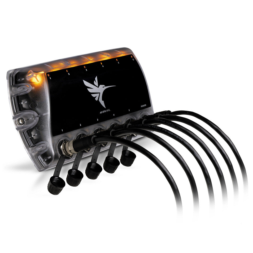 Humminbird Ethernet Hub, AS ETH 5PGL, 5 Ports, Black - 411850-1