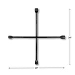 Performance Tool Lug Nut Wrench, 4 Way Wrench, Black, Steel - W1
