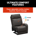 Lippert Chair, Seismic Theater Series, 27-1/2 in Width x 38 in Depth x 42 in Height Overall, 64 in Reclining Depth - 2024044201