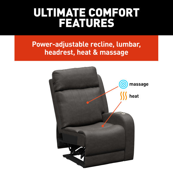Lippert Chair, Seismic Theater Series, 27-1/2 in Width x 38 in Depth x 42 in Height Overall, 64 in Reclining Depth - 2024044201