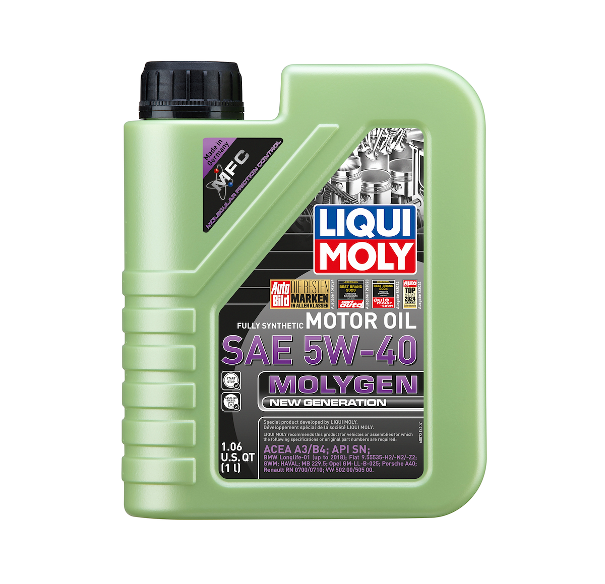 Liqui Moly Oil, SAE 5W-40, 1 Liter Bottle - 20230
