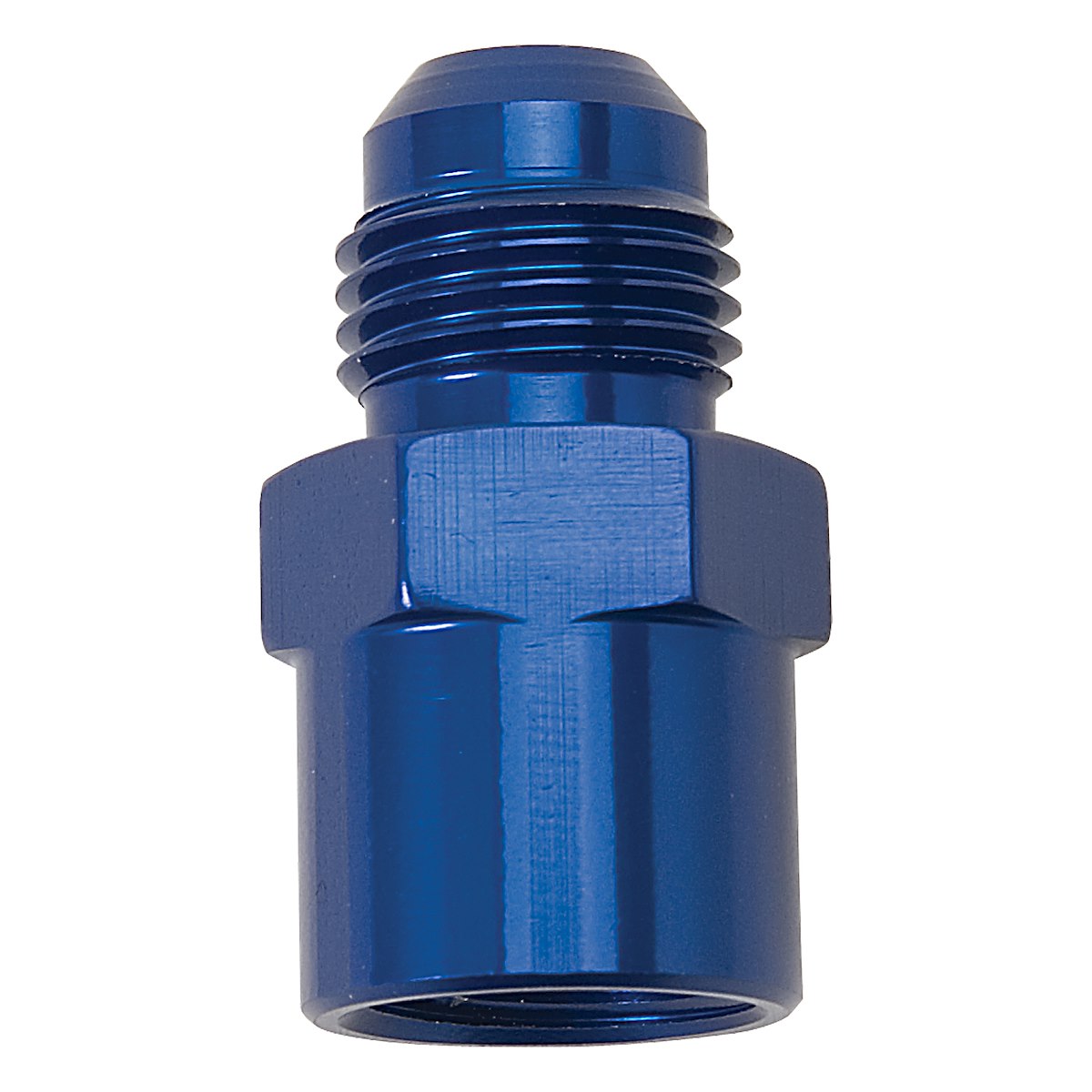 Russell Automotive Adapter Fitting, M14 x 1.5 ORB To -6 Flare, Blue, Aluminum - 640820