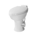 Lippert Toilet, Elongated Seat With 18 in Seat Height, White Ceramic With Plastic Seat/Lid - 2022113192