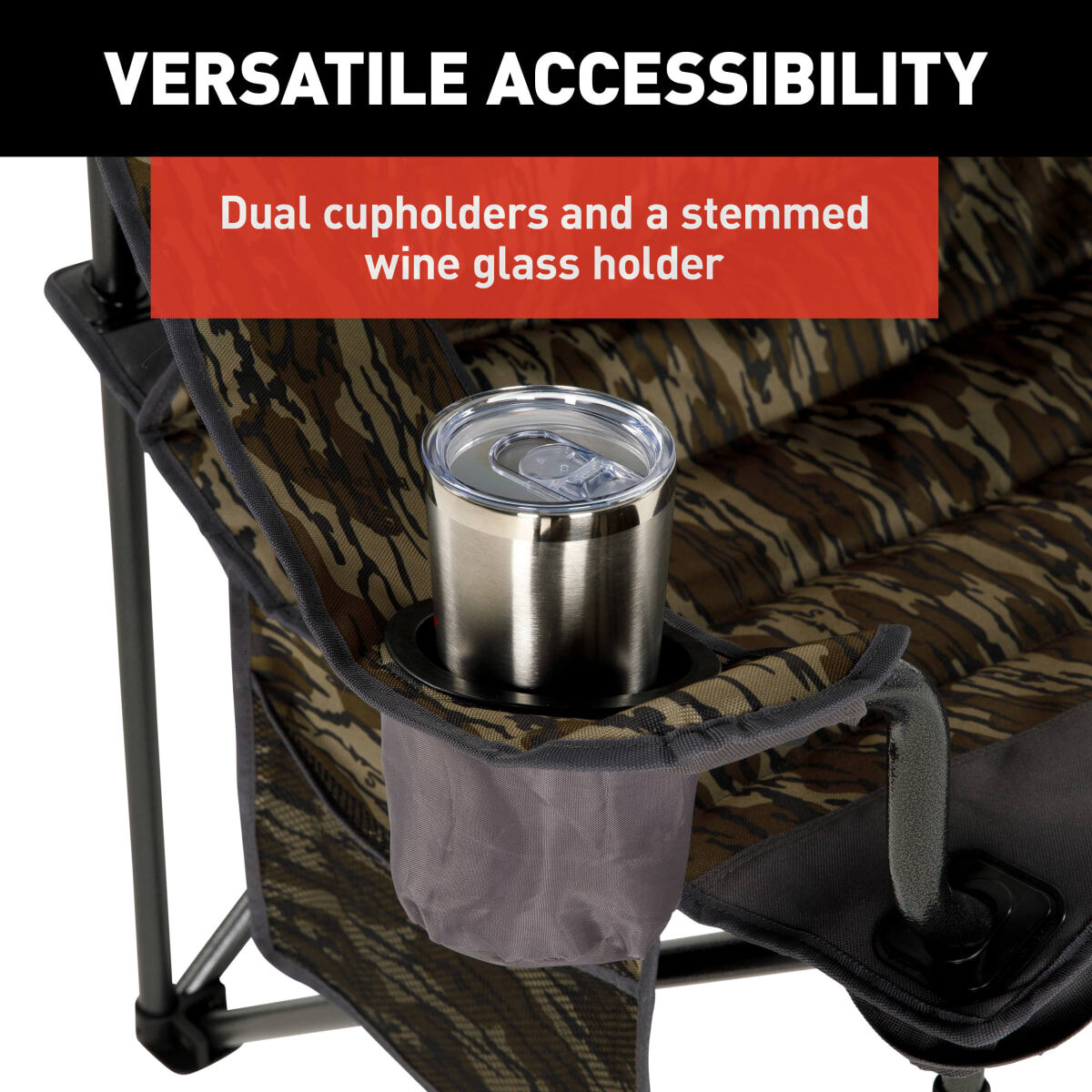 Lippert Camping Chair, 38-1/2 in Length x 42 in Height x 26 in Depth, 500 lb Weight Capacity - 2023053729