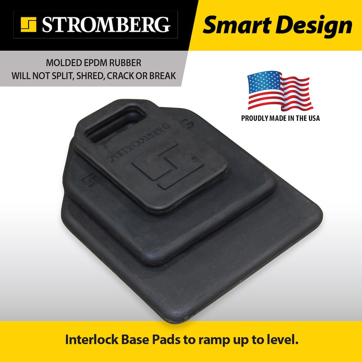 Stromberg Carlson Jack Pad, 14 in Length x 12 in Width x 2 in Height, Black - JBP-1214.2