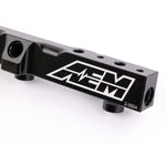 AEM Electronics Fuel Injector Rail, Black, Aluminum, 1/2 in bore Diameter - 25-104BK