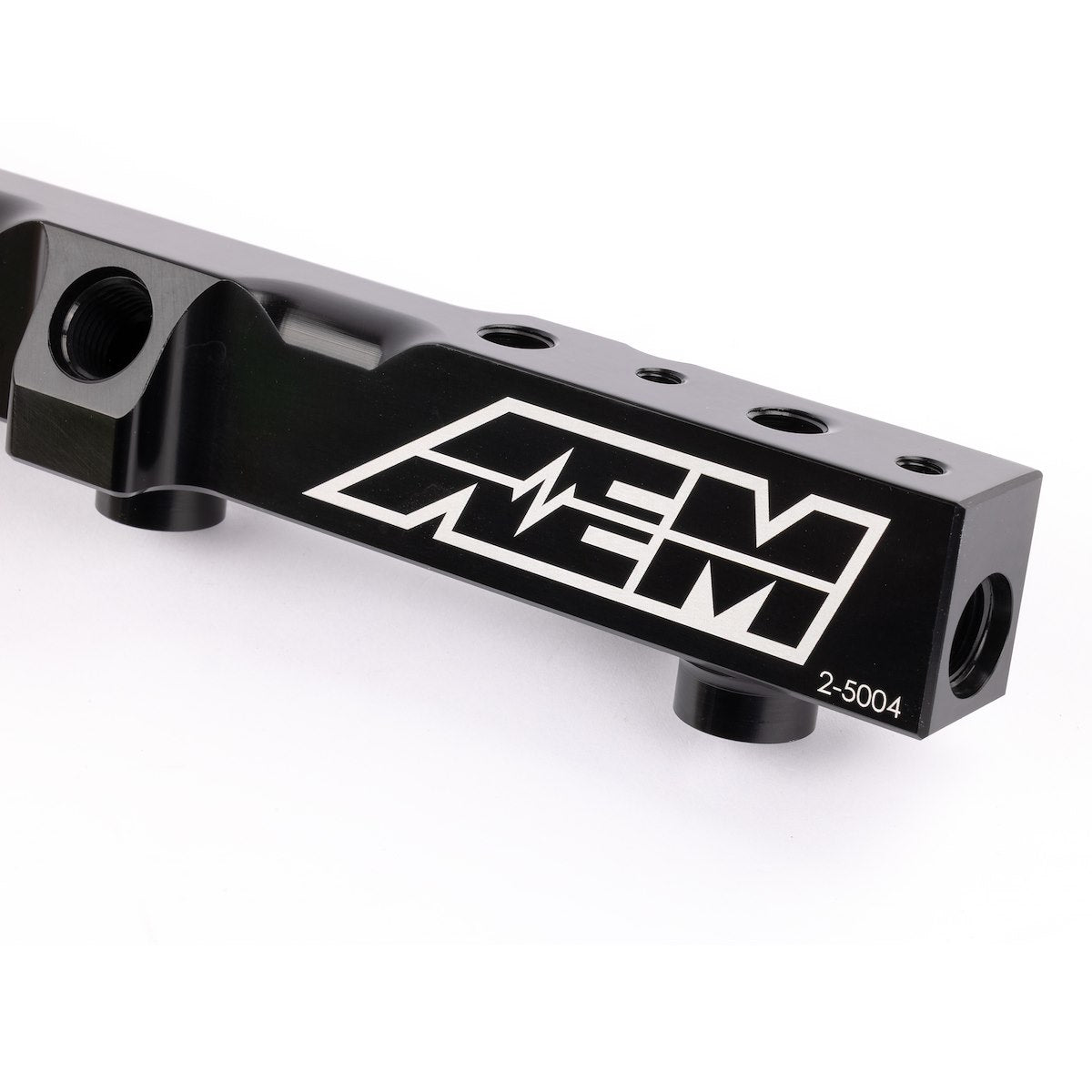 AEM Electronics Fuel Injector Rail, Black, Aluminum, 1/2 in bore Diameter - 25-104BK