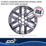 Coast2Coast Wheel Skin, 18 in, 5 Double Spokes, Chrome, Set Of 4 - IMP466X